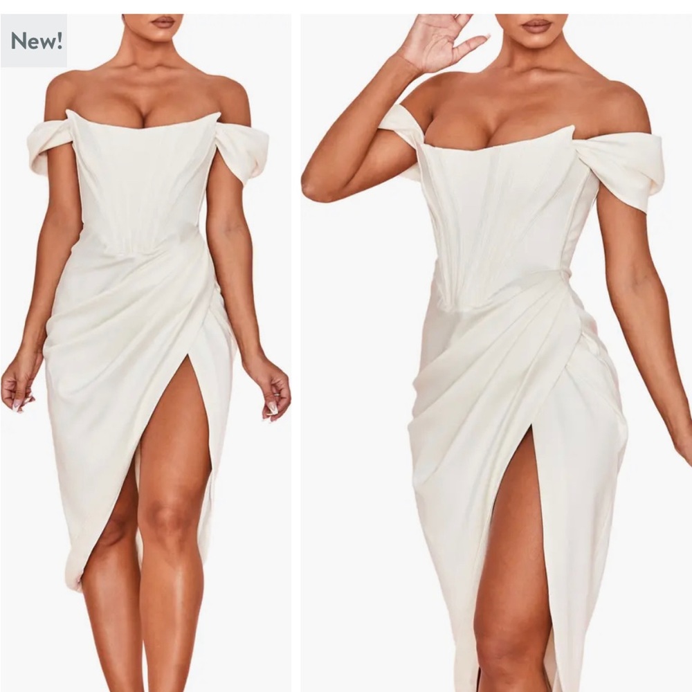 SOLD house of cb white loretta corset dress xs